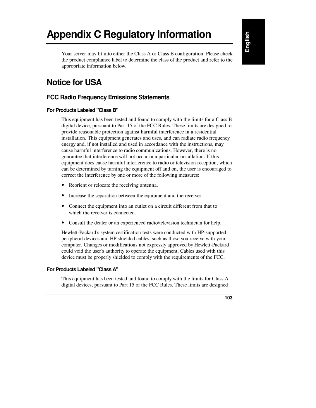 Belkin LH R, LH 4 manual Appendix C Regulatory Information, FCC Radio Frequency Emissions Statements 