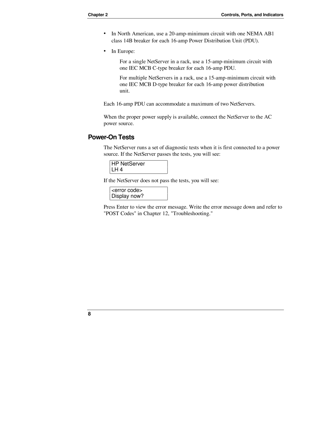 Belkin LH 4, LH R manual Power-On Tests 