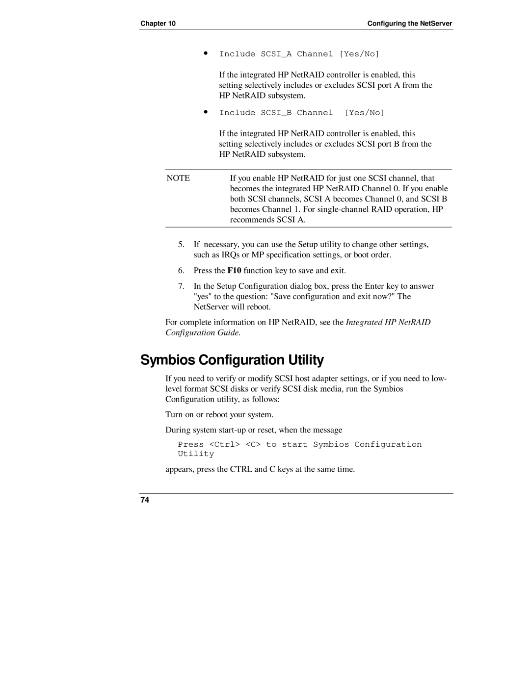 Belkin LH 4, LH R manual Symbios Configuration Utility 