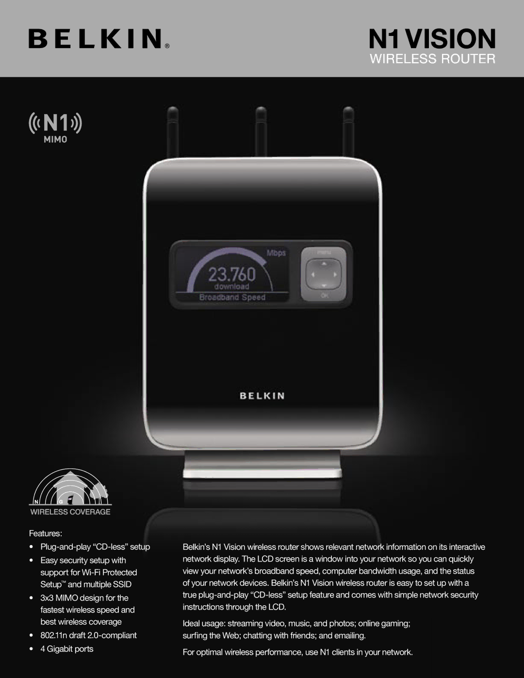 Belkin N1 Vision manual 