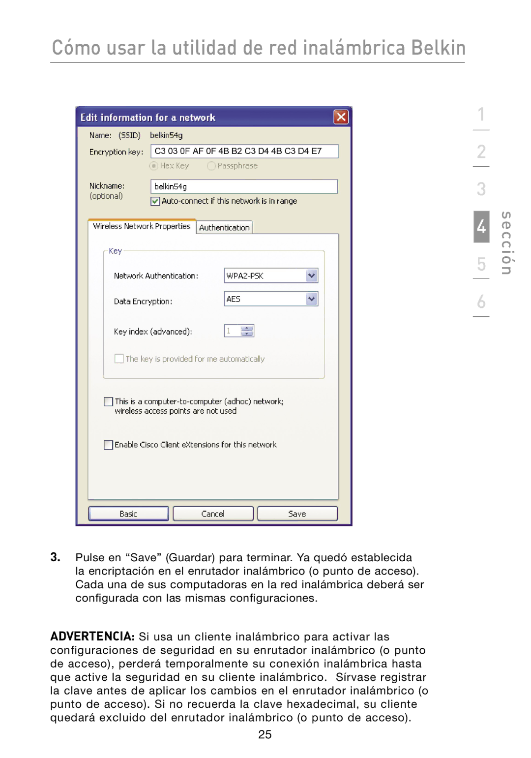 Belkin N1 user manual Cómo usar la utilidad de red inalámbrica Belkin 