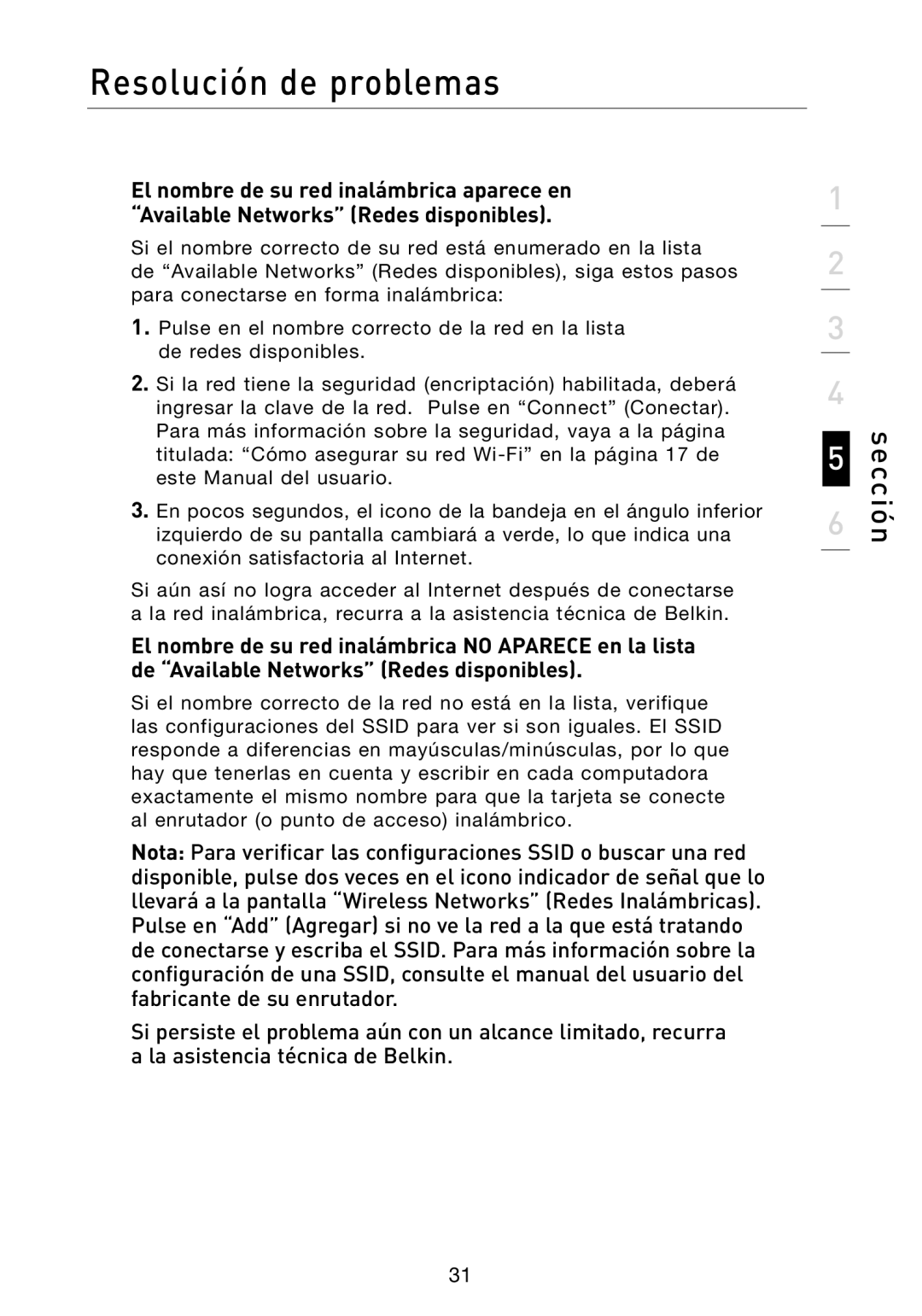 Belkin N1 user manual Sección 