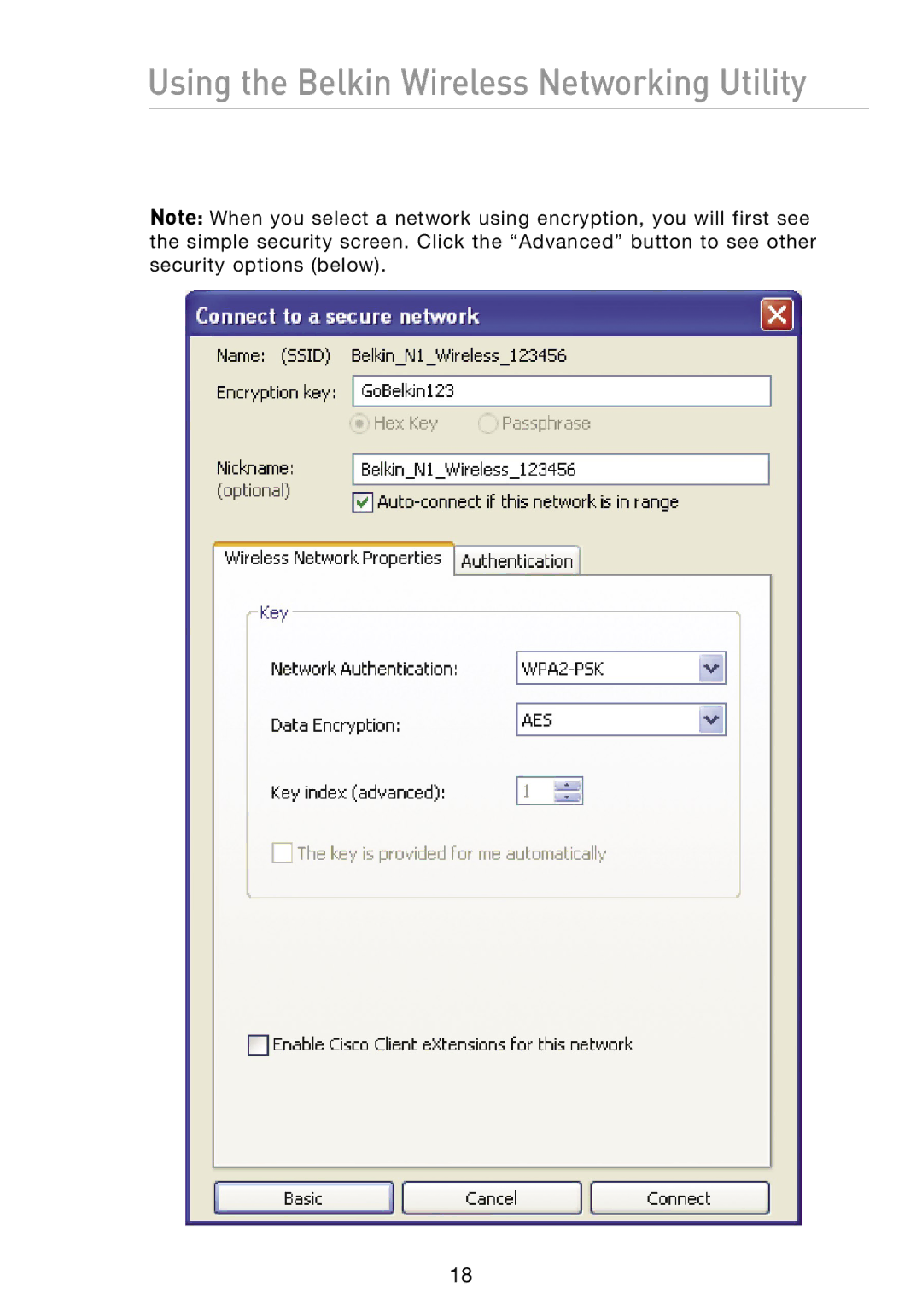 Belkin N1 user manual Using the Belkin Wireless Networking Utility 