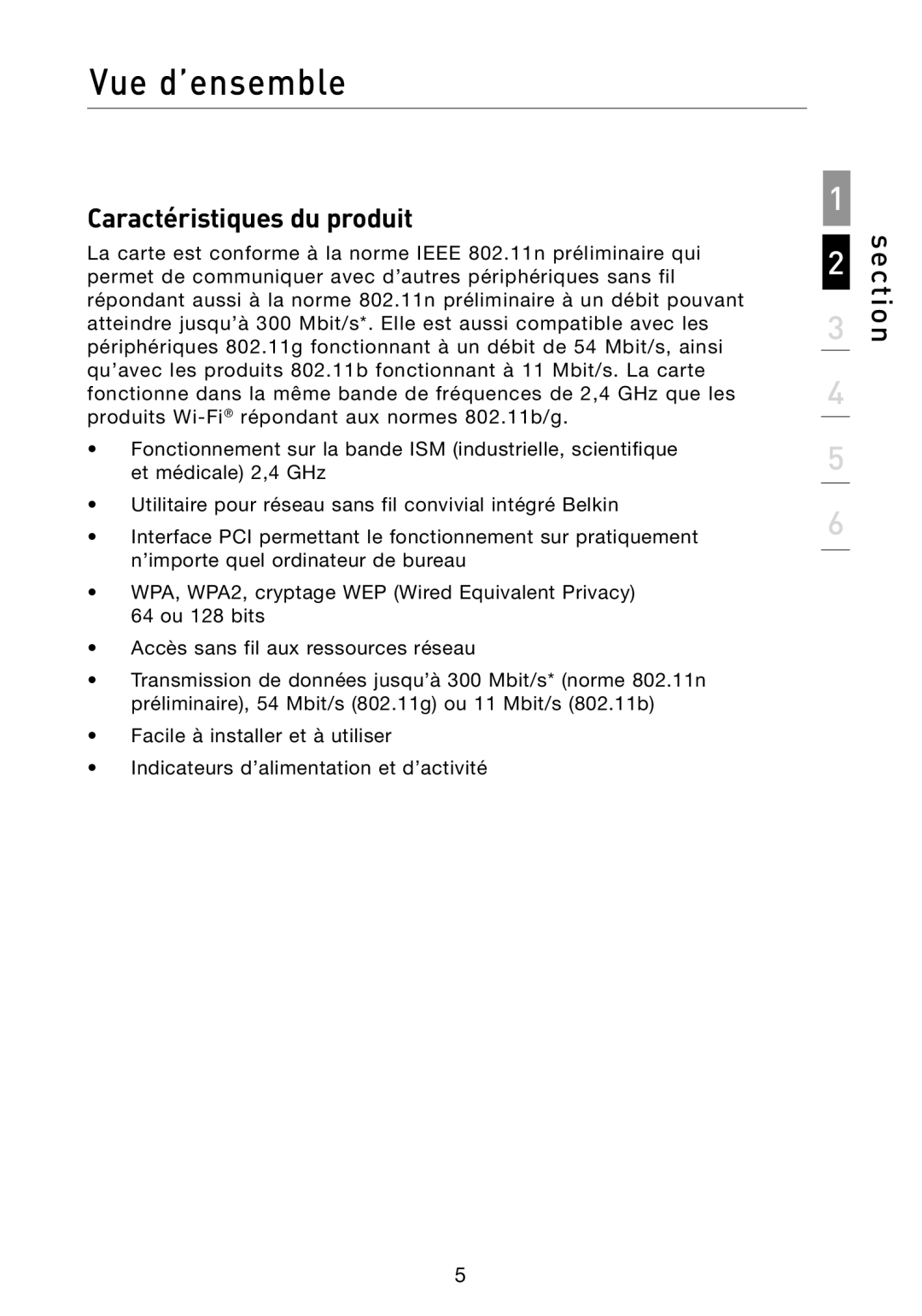 Belkin N1 user manual Vue d’ensemble, Caractéristiques du produit 