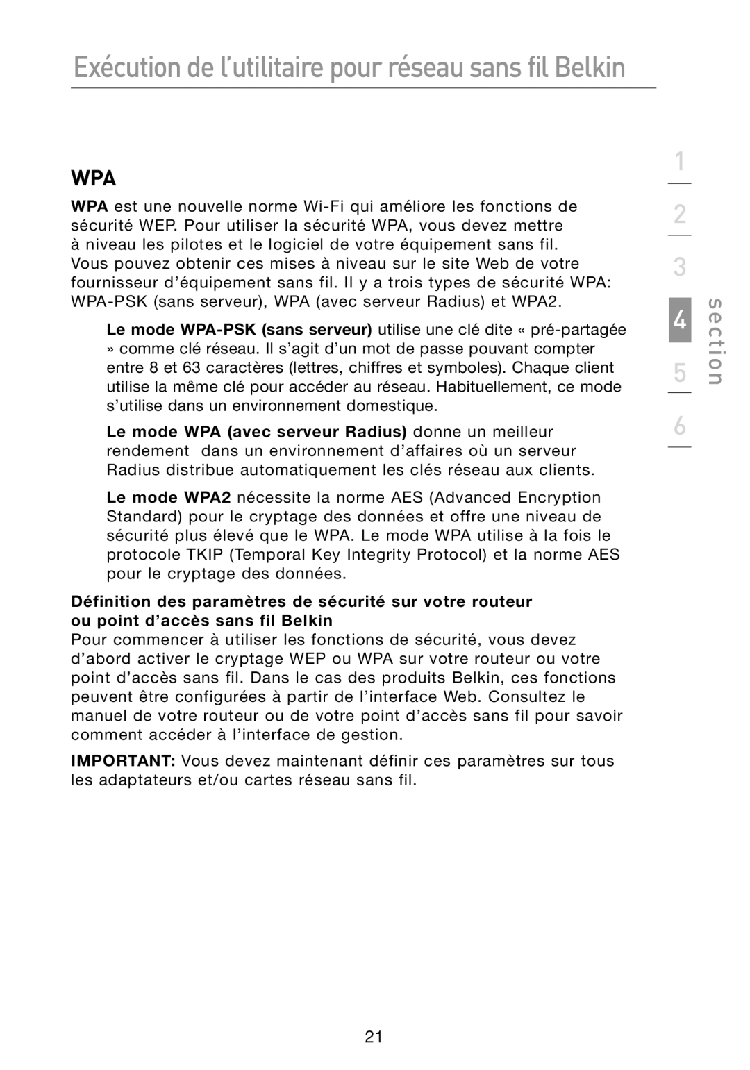 Belkin N1 user manual Wpa 