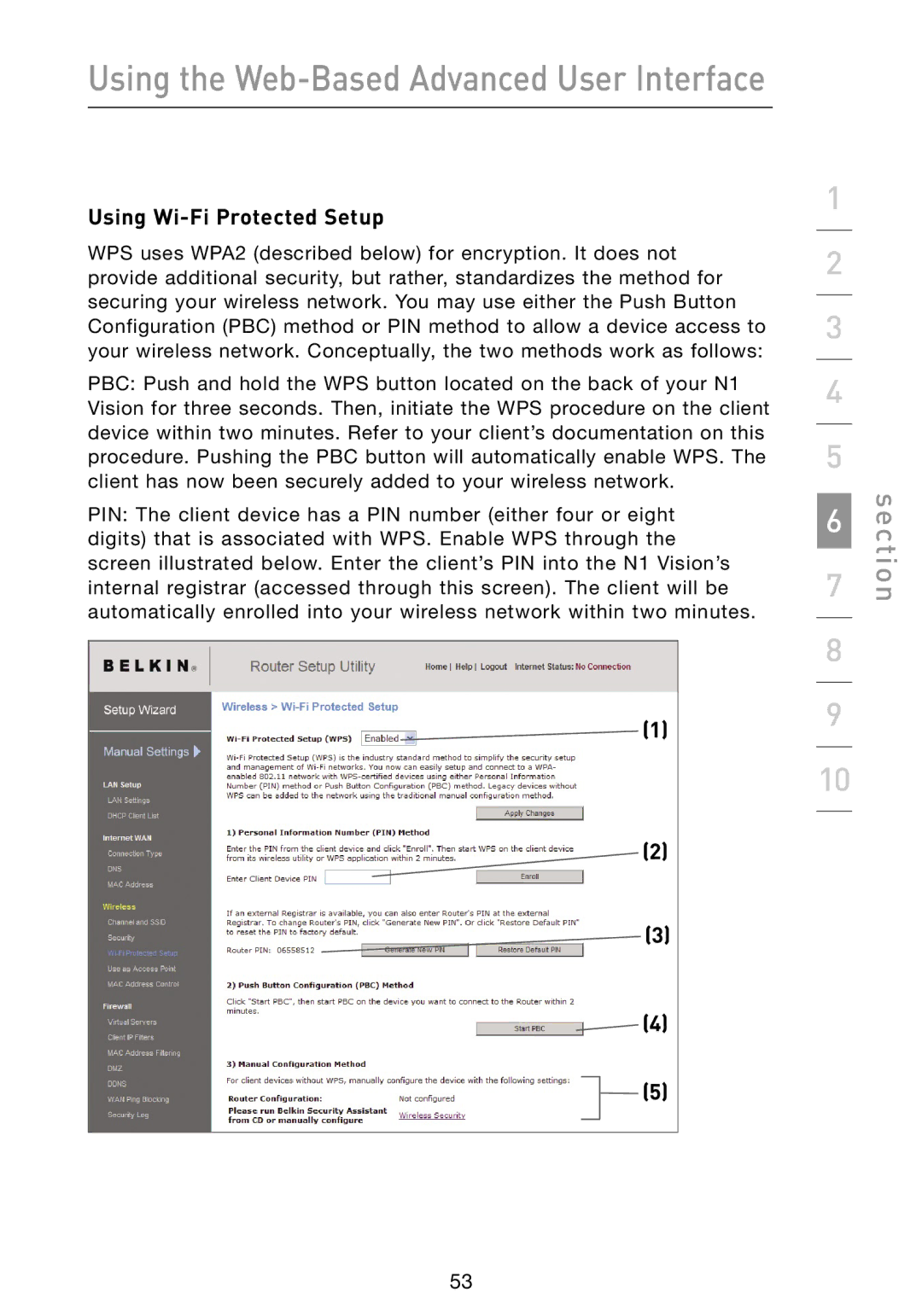 Belkin N1 user manual Using Wi-Fi Protected Setup 