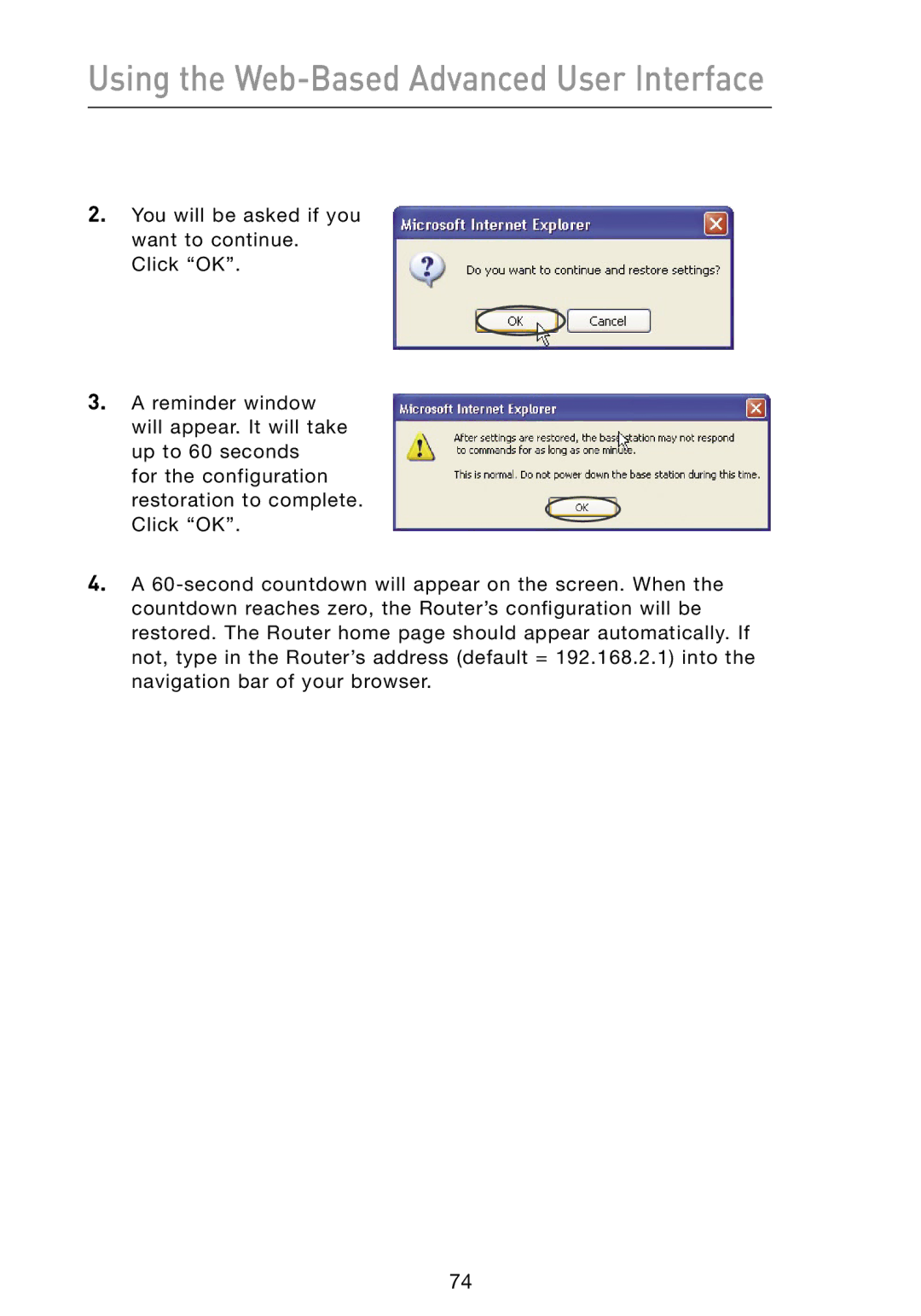 Belkin N1 user manual Using the Web-Based Advanced User Interface 