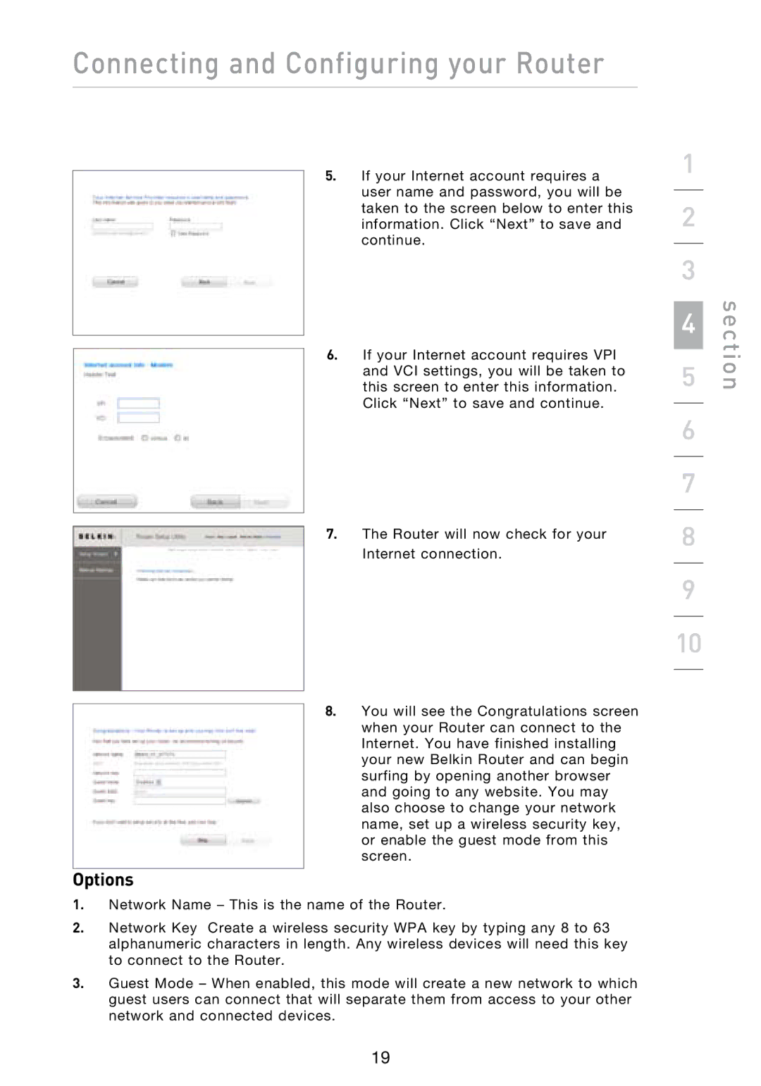 Belkin N1 user manual Options 