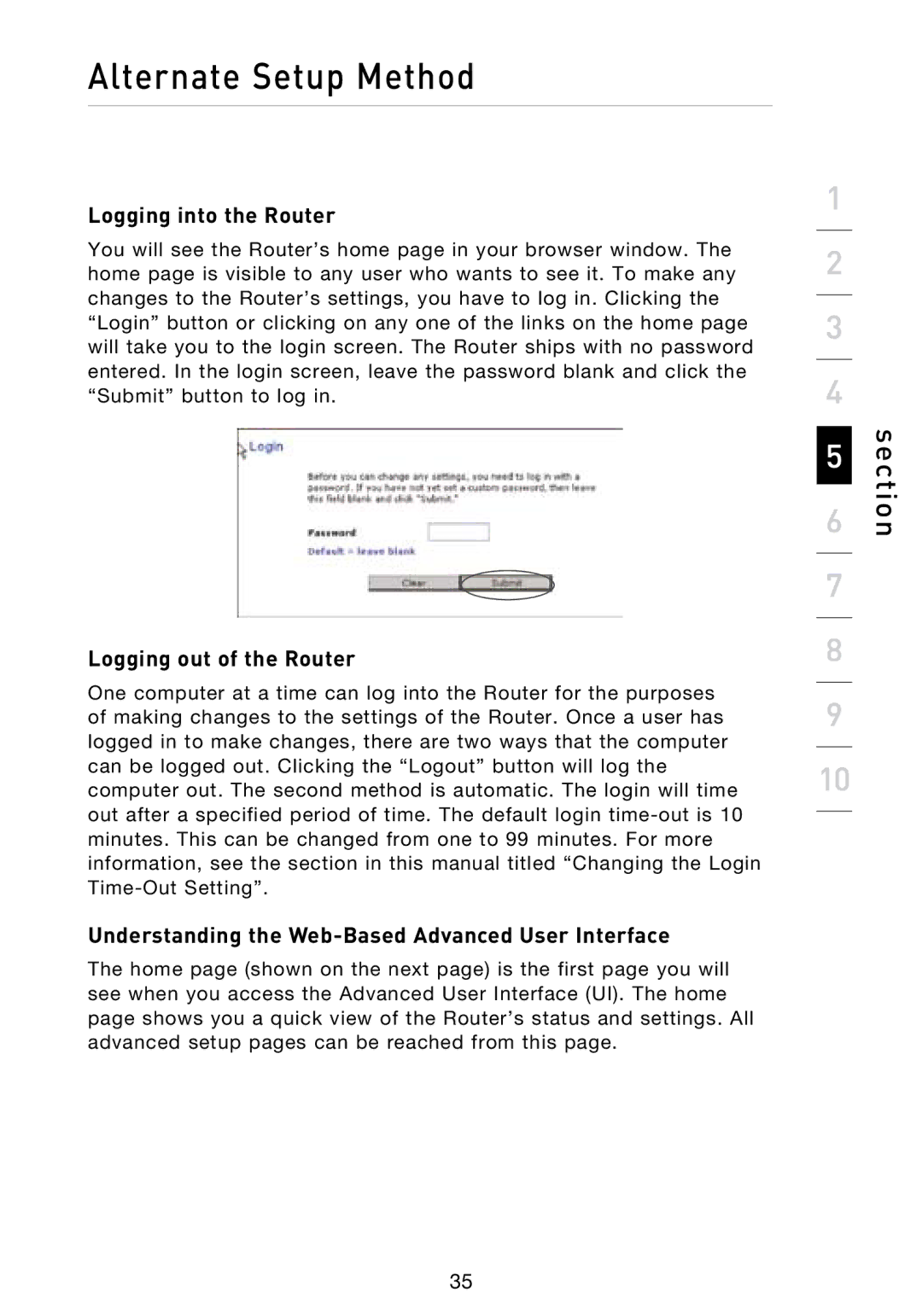 Belkin N1 Logging into the Router, Logging out of the Router, Understanding the Web-Based Advanced User Interface 