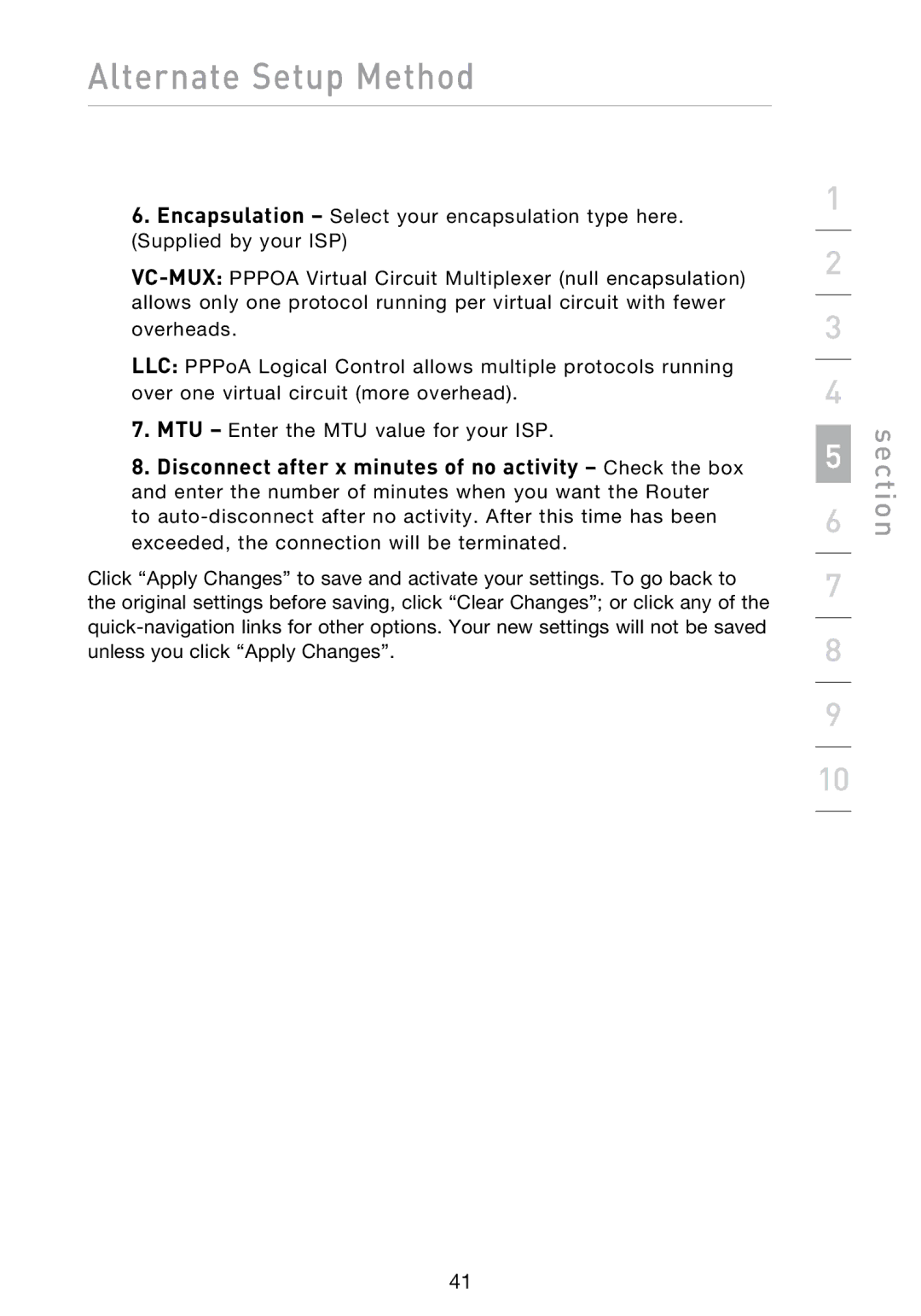 Belkin N1 user manual Alternate Setup Method 