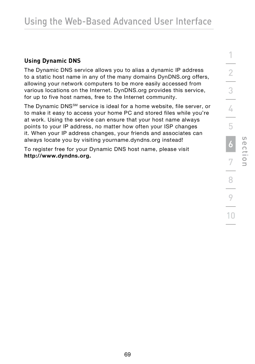 Belkin N1 user manual Using Dynamic DNS 