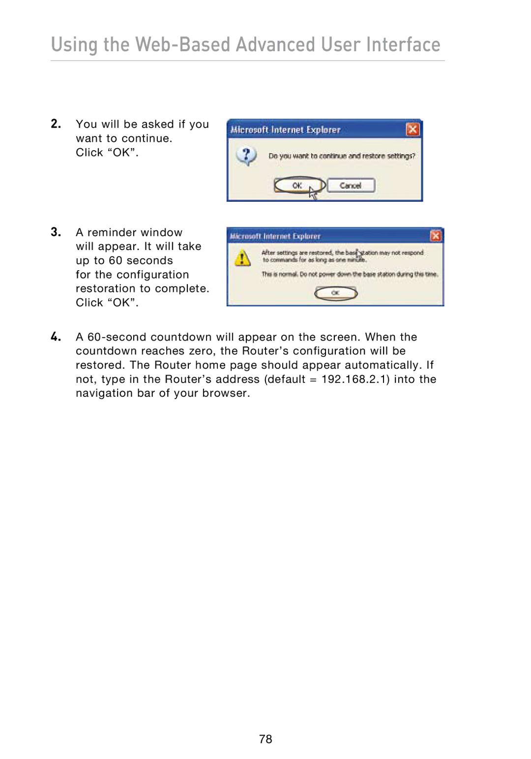 Belkin N1 user manual Using the Web-Based Advanced User Interface 