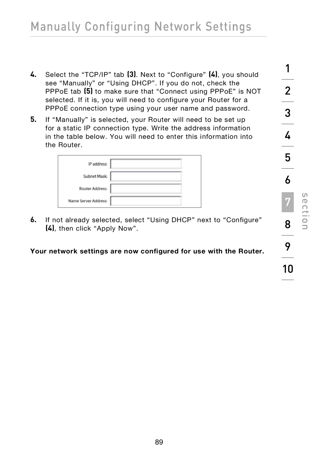 Belkin N1 user manual Section 