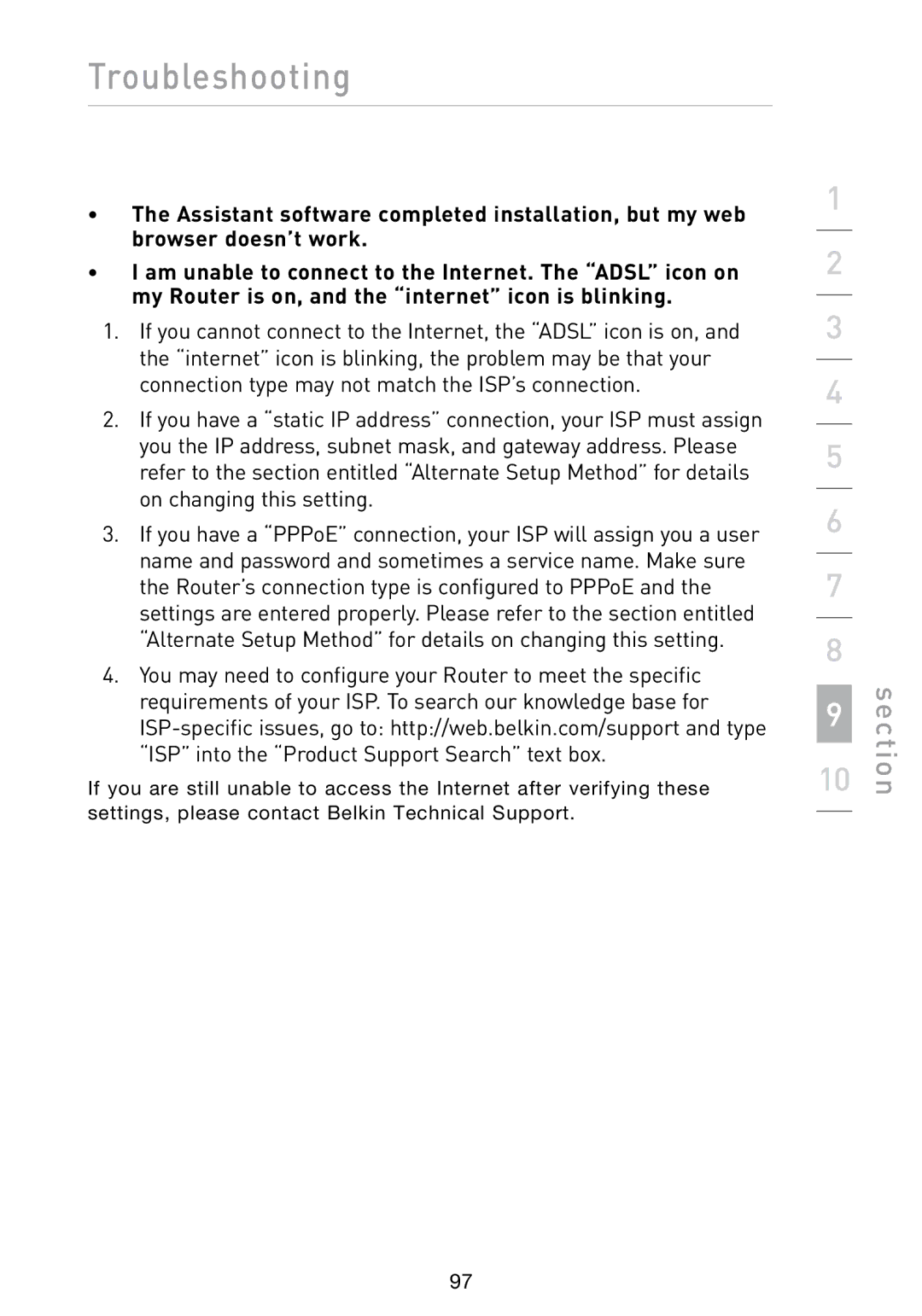 Belkin N1 user manual Section 