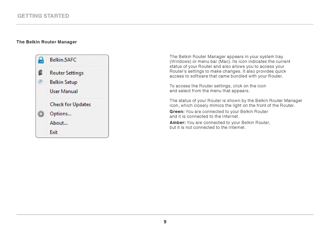 Belkin N150 user manual Belkin Router Manager 