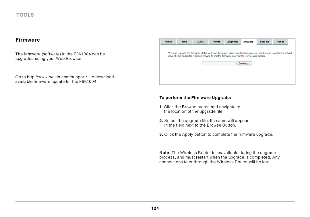 Belkin N300 user manual To perform the Firmware Upgrade 