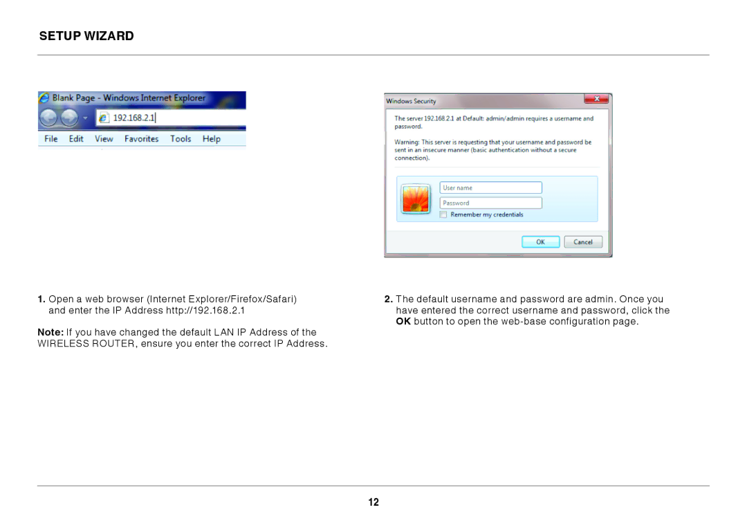 Belkin N300 user manual Setup Wizard 