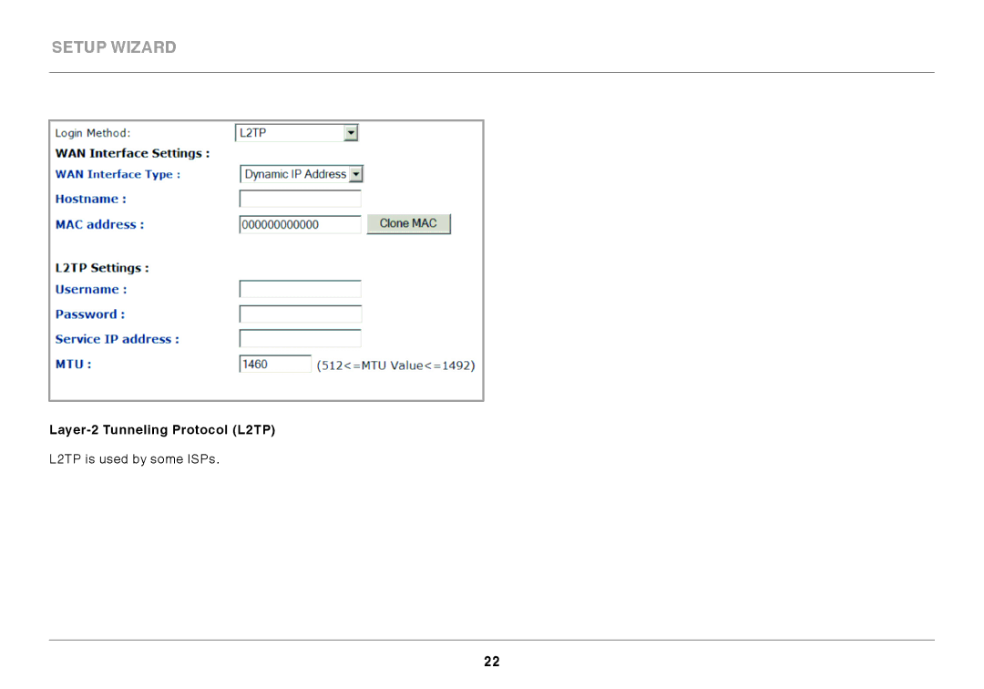 Belkin N300 user manual Layer-2 Tunneling Protocol L2TP 