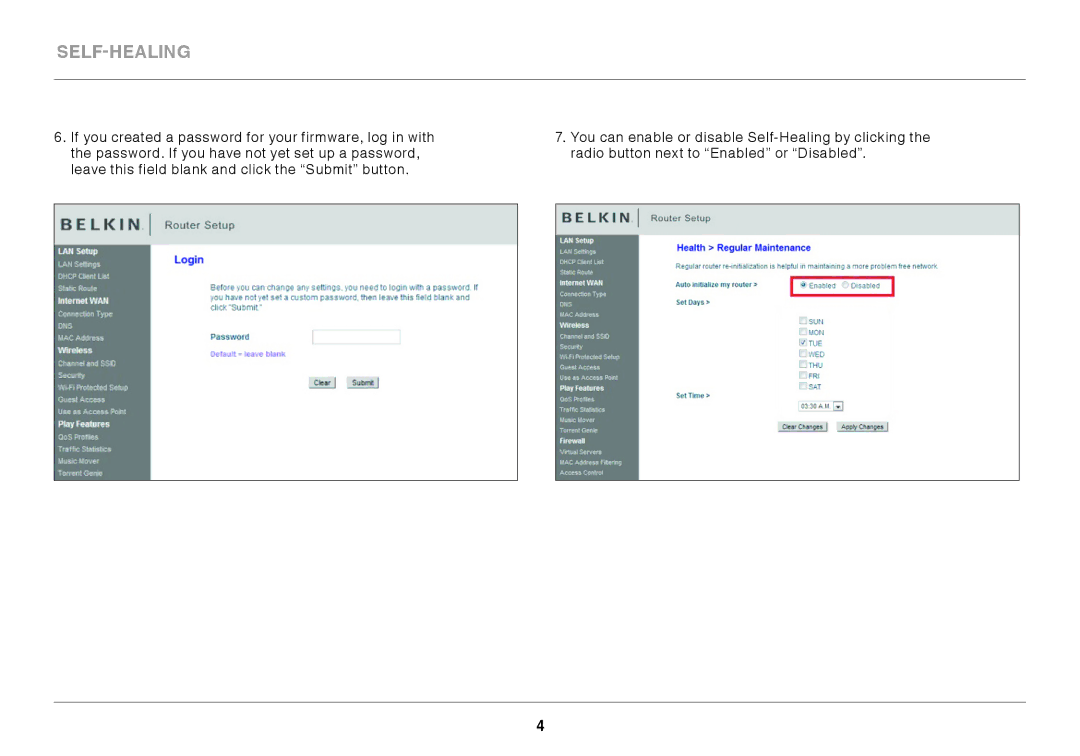 Belkin N450 manual Self-Healing 