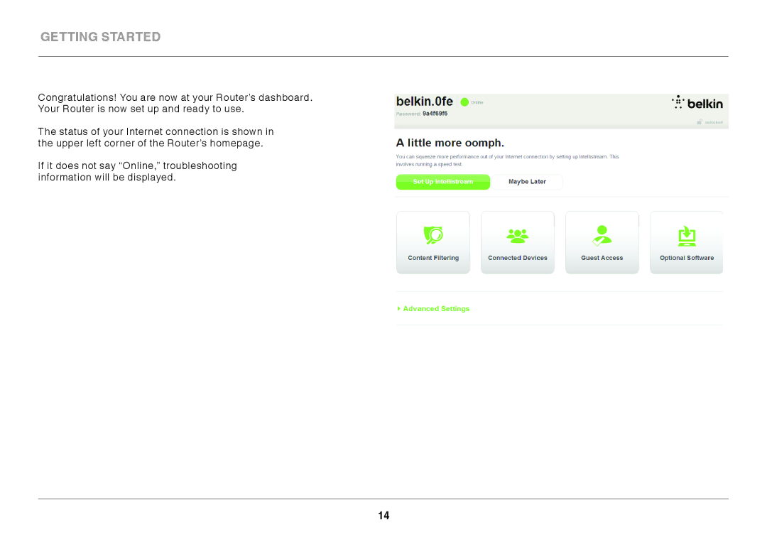 Belkin N450DB user manual Getting Started 