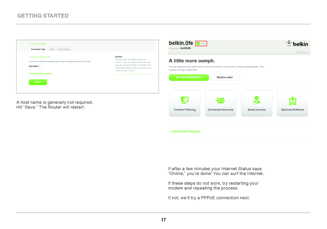 Belkin N450DB user manual Getting Started 