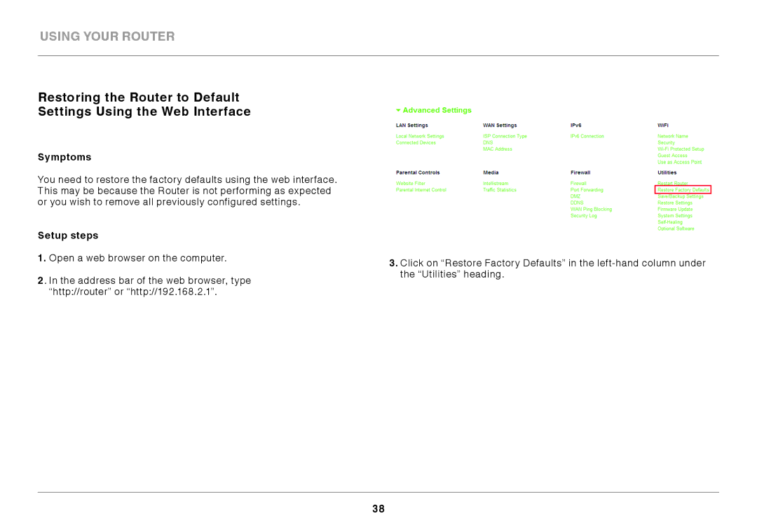 Belkin N450DB user manual Symptoms, Setup steps 