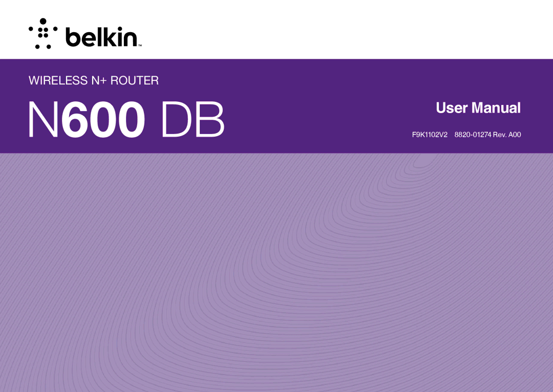 Belkin N600 DB manual 