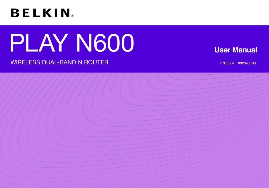 Belkin user manual Play N600 