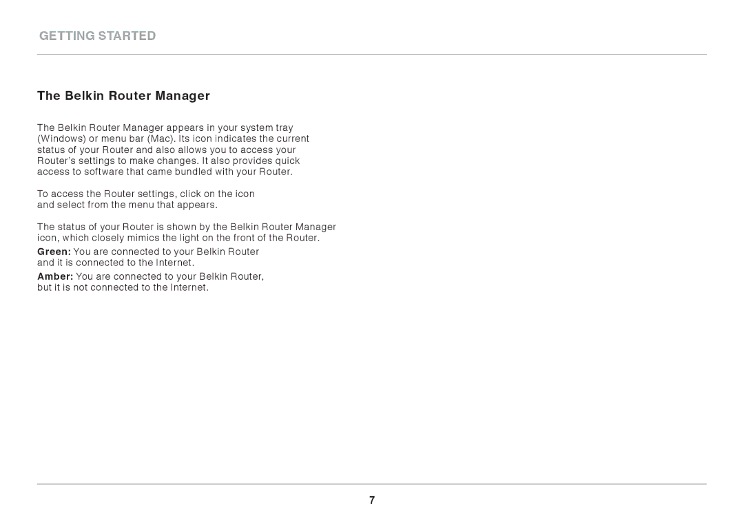 Belkin N600 user manual Belkin Router Manager 