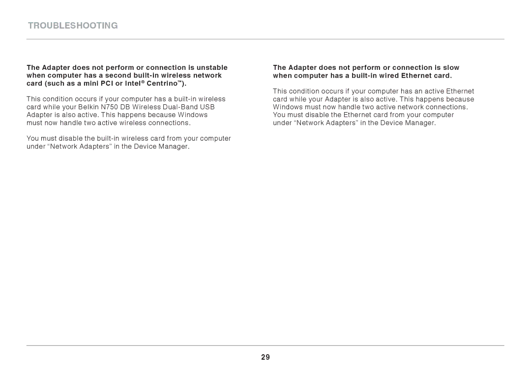 Belkin N750 user manual Troubleshooting 
