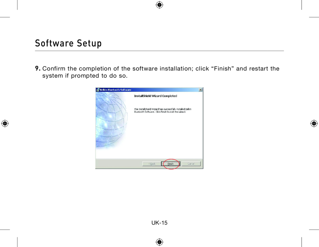 Belkin Network Adapror manual Software Setup, UK-15 