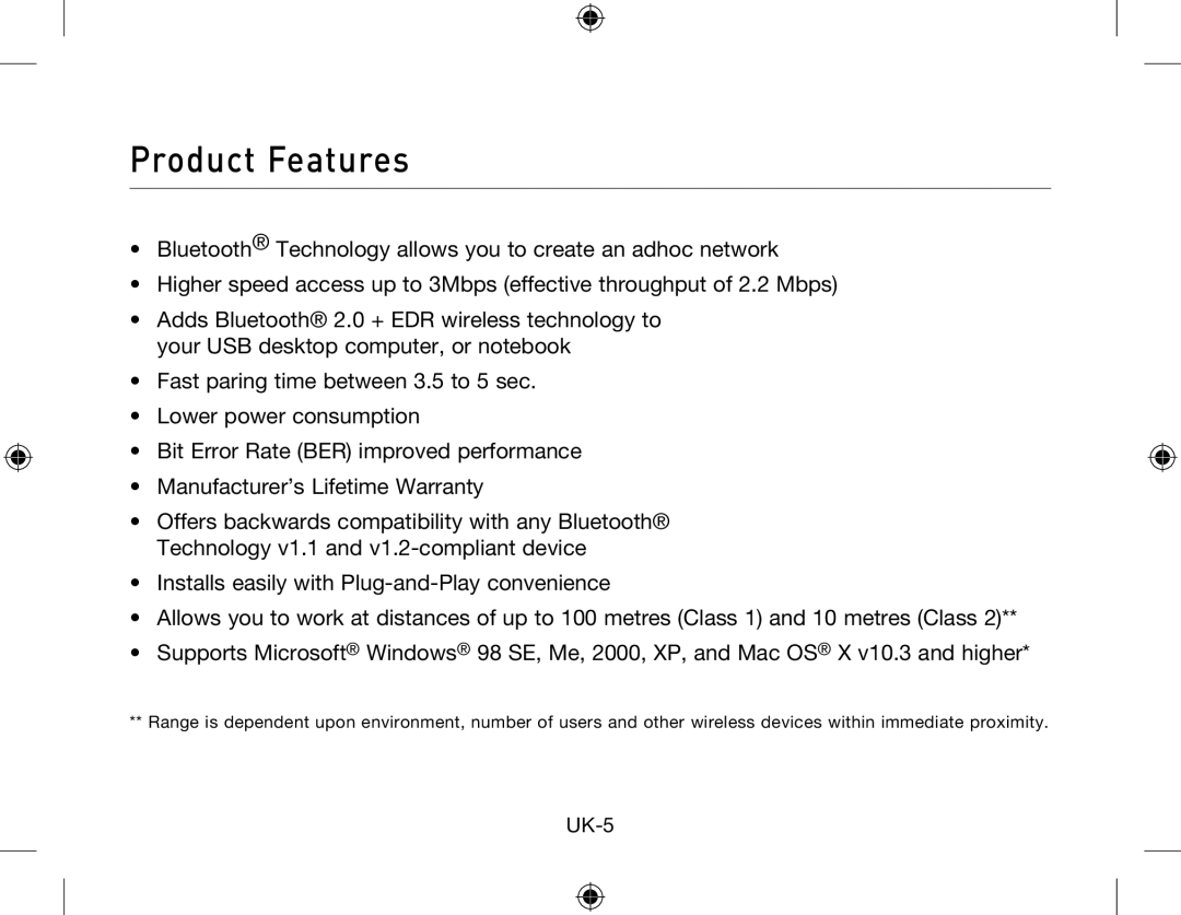 Belkin Network Adapror manual Product Features 