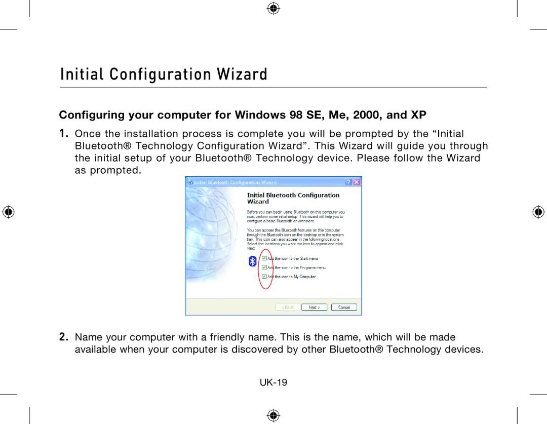 Belkin Network Adapror manual Initial Configuration Wizard 