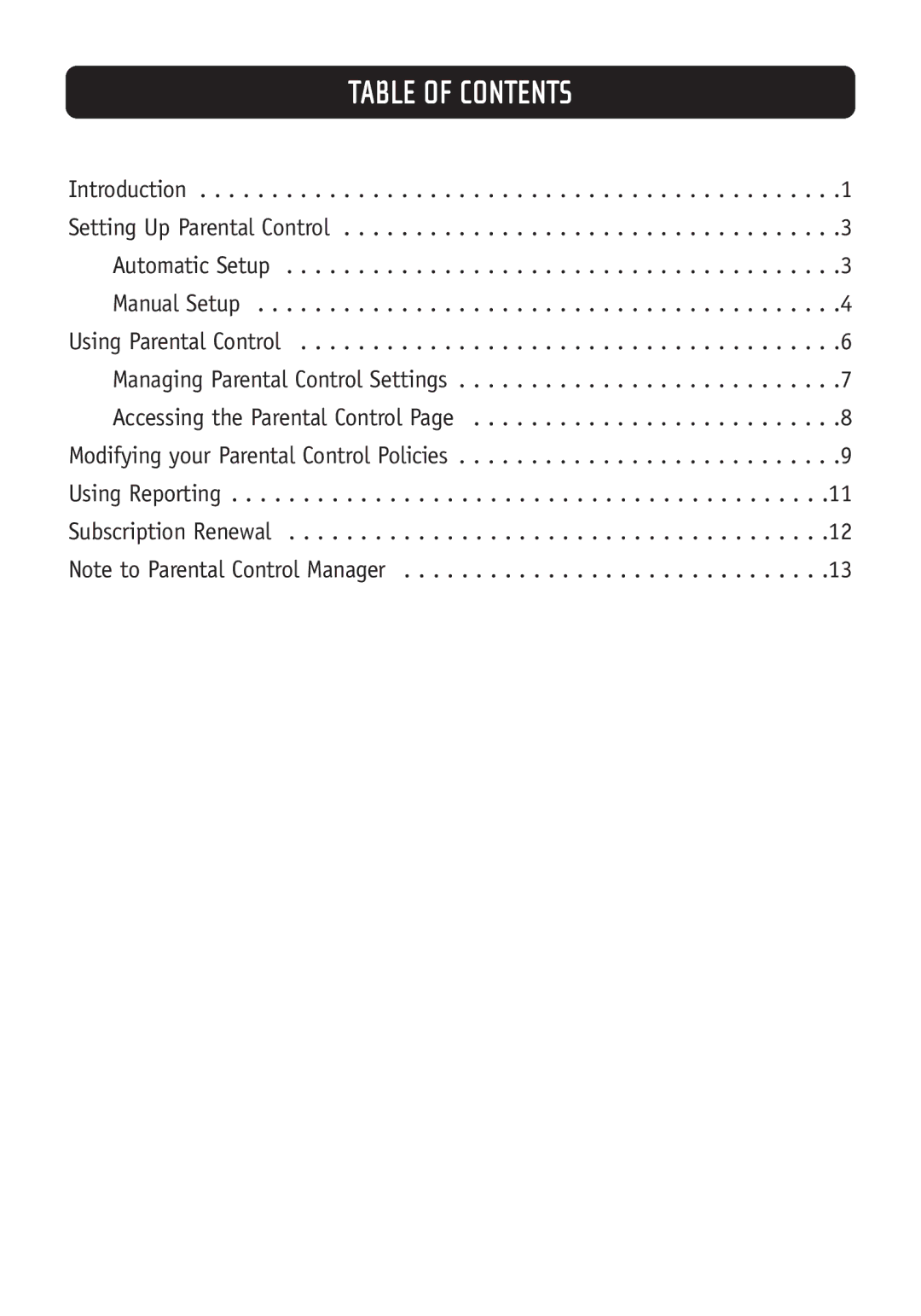 Belkin Network Router user manual Table of Contents 