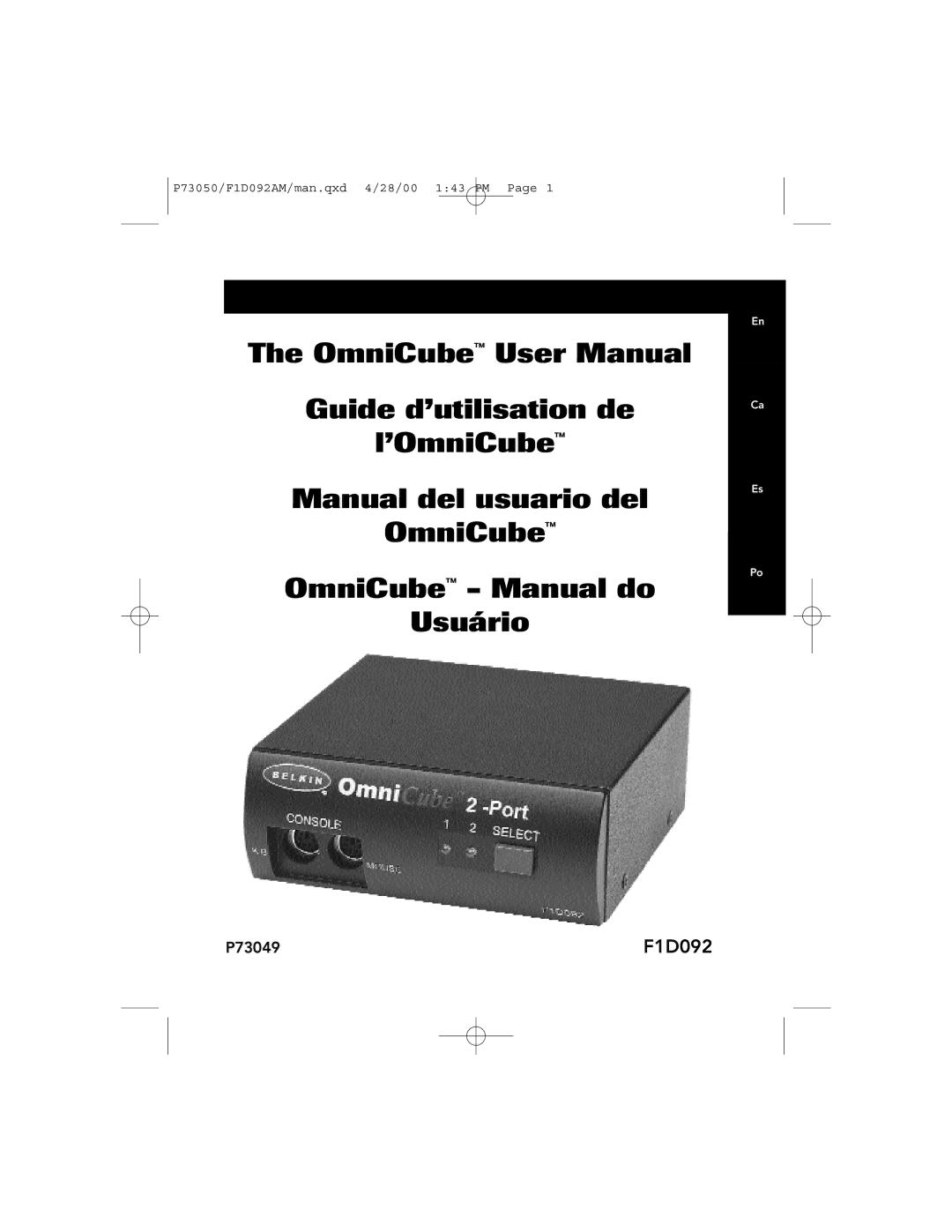 Belkin OmniCube user manual F1D092, P73049 