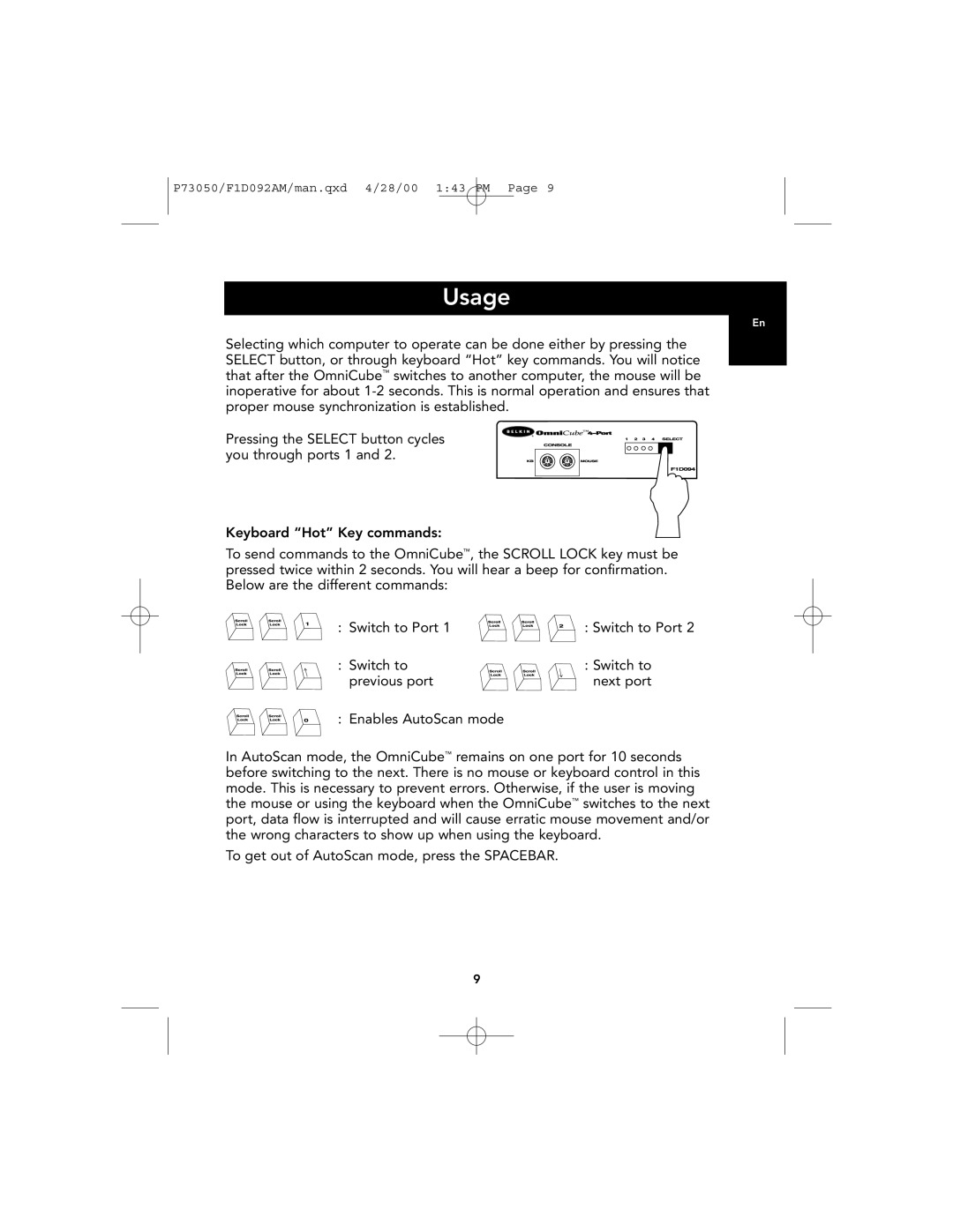 Belkin OmniCube user manual Usage 