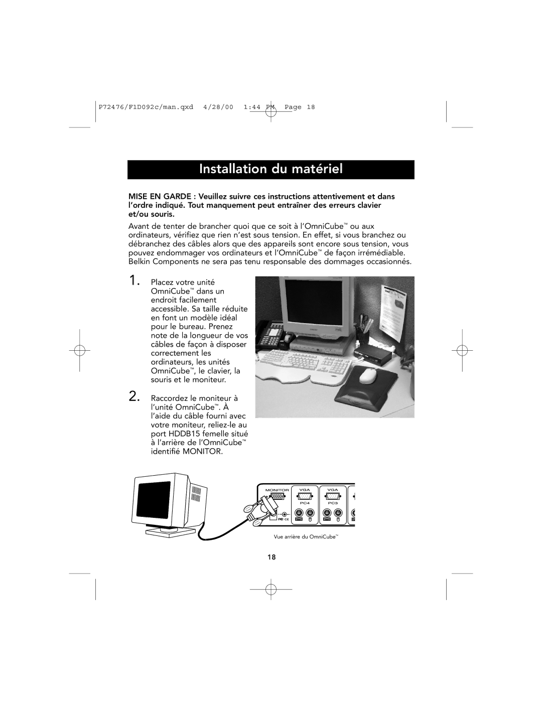 Belkin OmniCube user manual Installation du matériel 