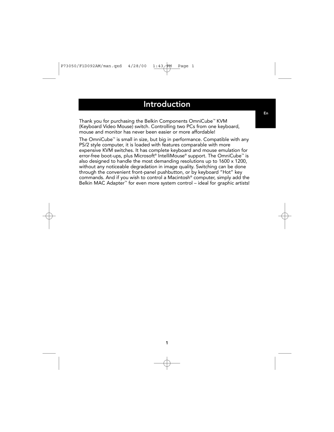 Belkin OmniCube user manual Introduction 