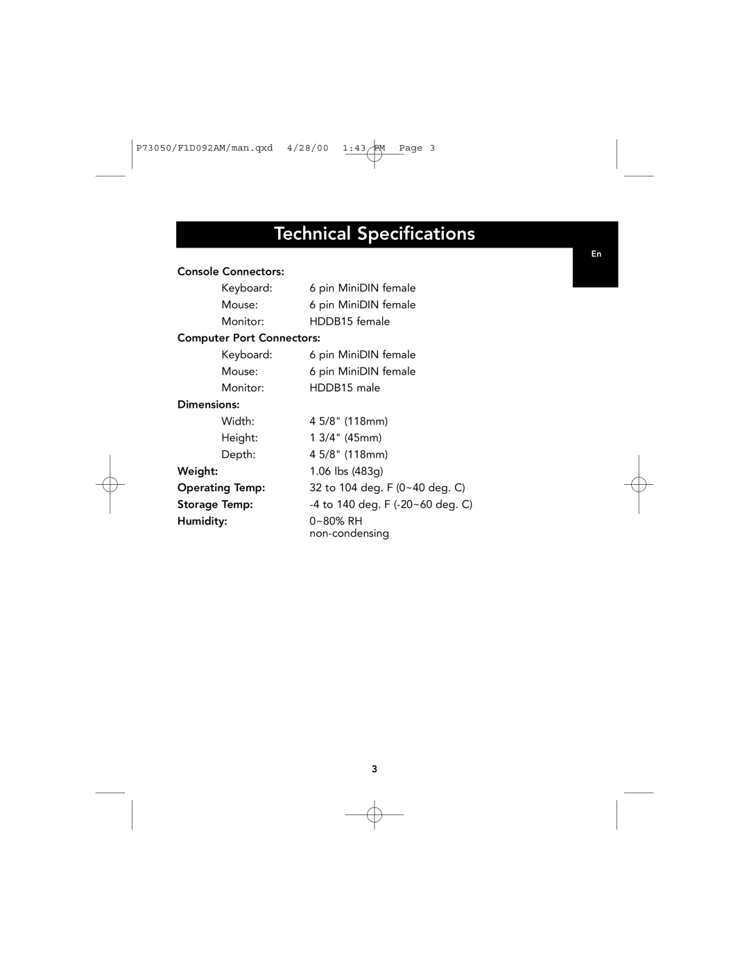 Belkin OmniCube user manual Technical Specifications 