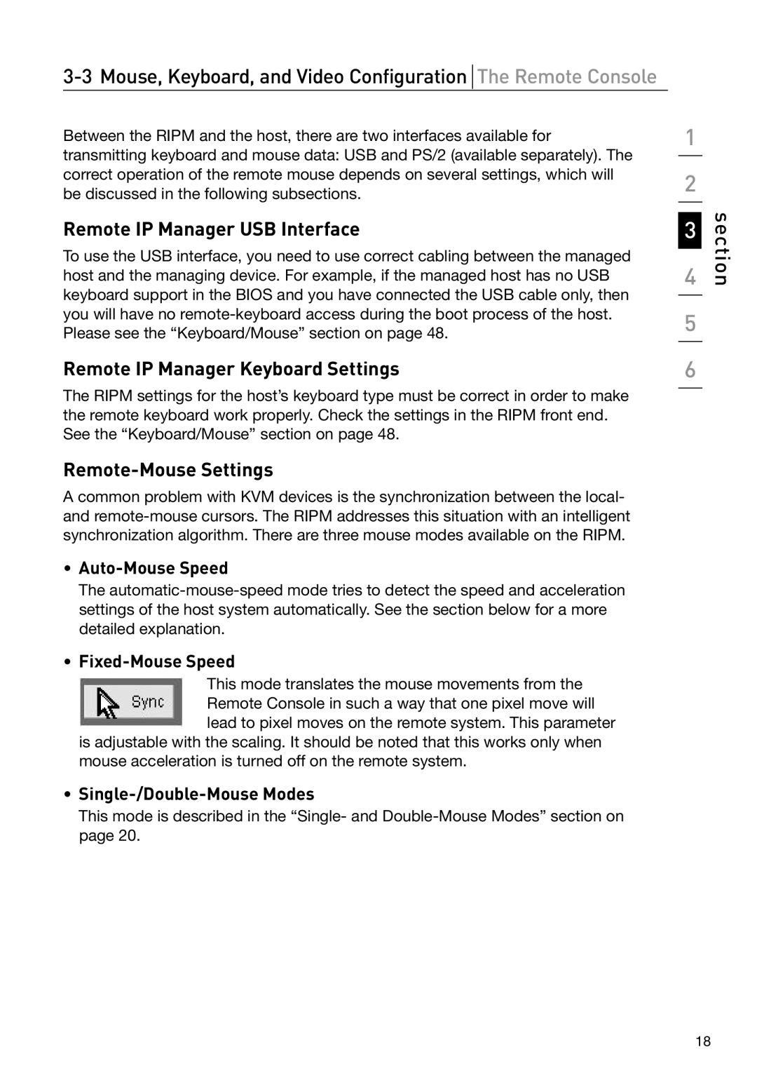 Belkin OmniView manual Remote IP Manager USB Interface, Remote IP Manager Keyboard Settings, Remote-Mouse Settings 