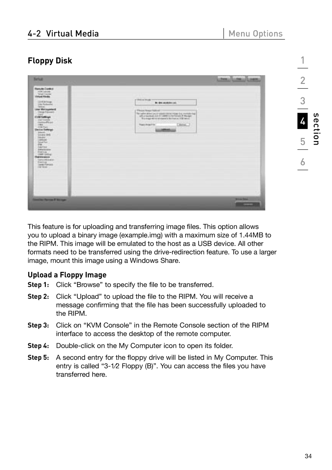 Belkin OmniView manual Floppy Disk, Upload a Floppy Image 