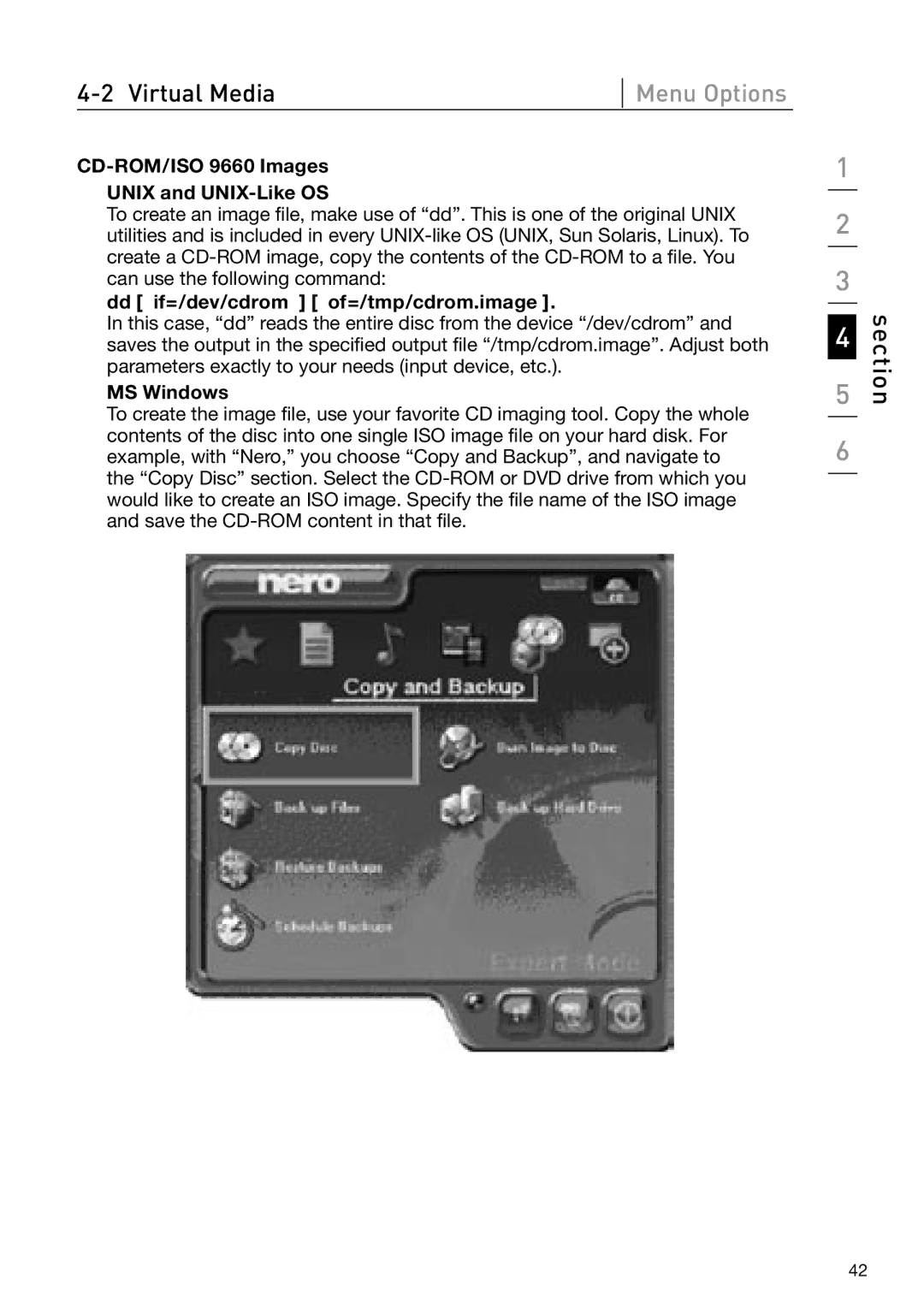 Belkin OmniView manual CD-ROM/ISO 9660 Images Unix and UNIX-Like OS, Dd if=/dev/cdrom of=/tmp/cdrom.image 