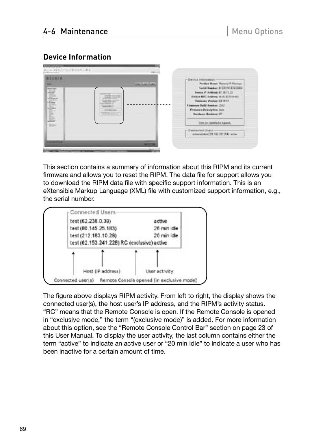 Belkin OmniView manual Device Information 