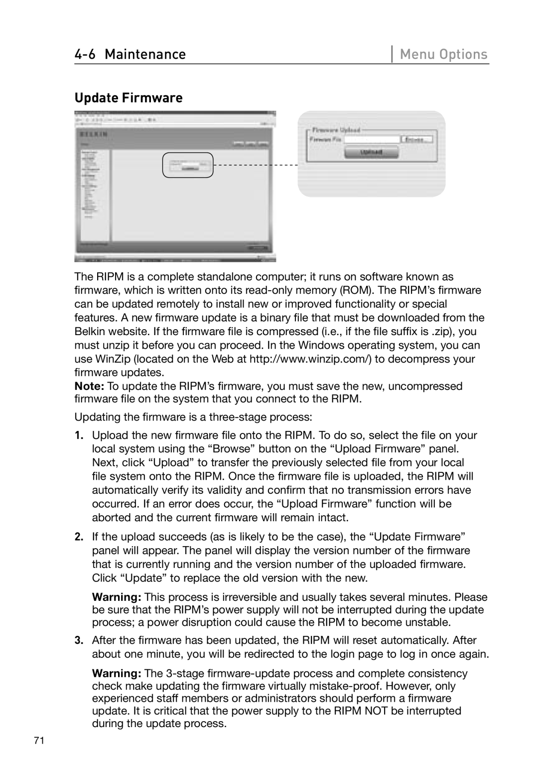 Belkin OmniView manual Update Firmware 