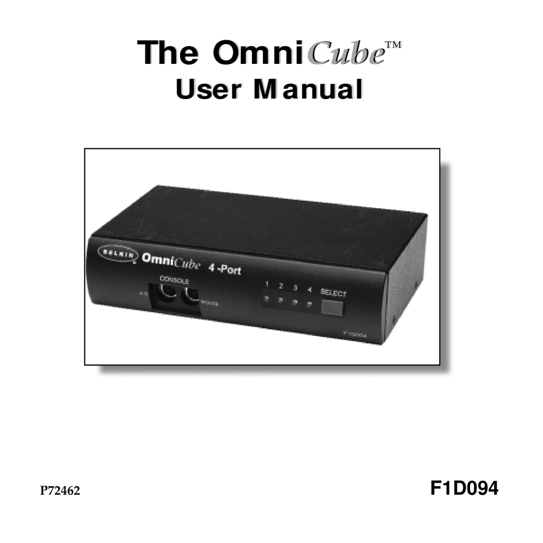 Belkin P72462 user manual OmniCube 