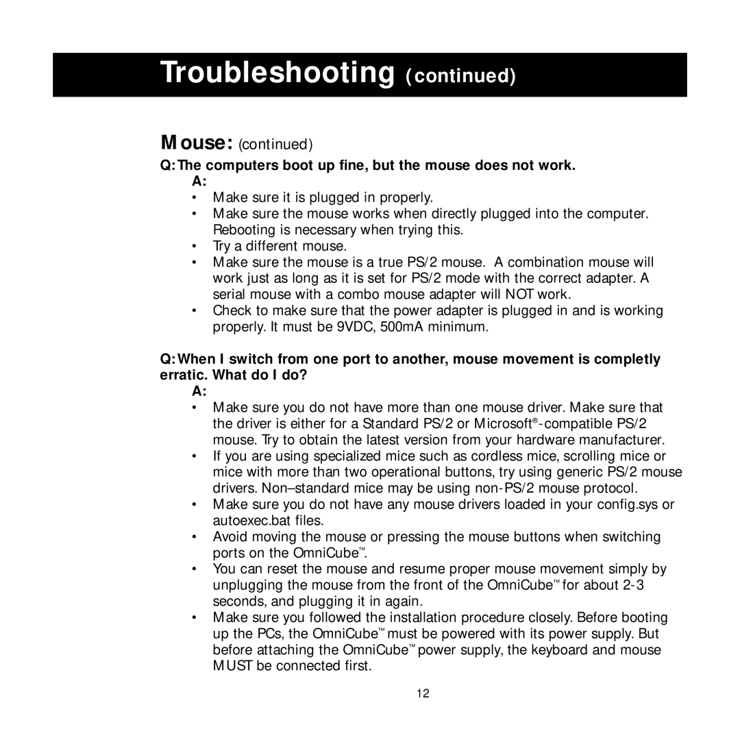 Belkin P72462 user manual Troubleshooting 