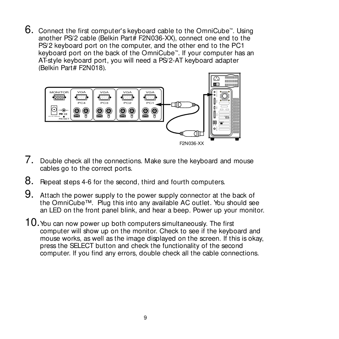 Belkin P72462 user manual F2N036-XX 