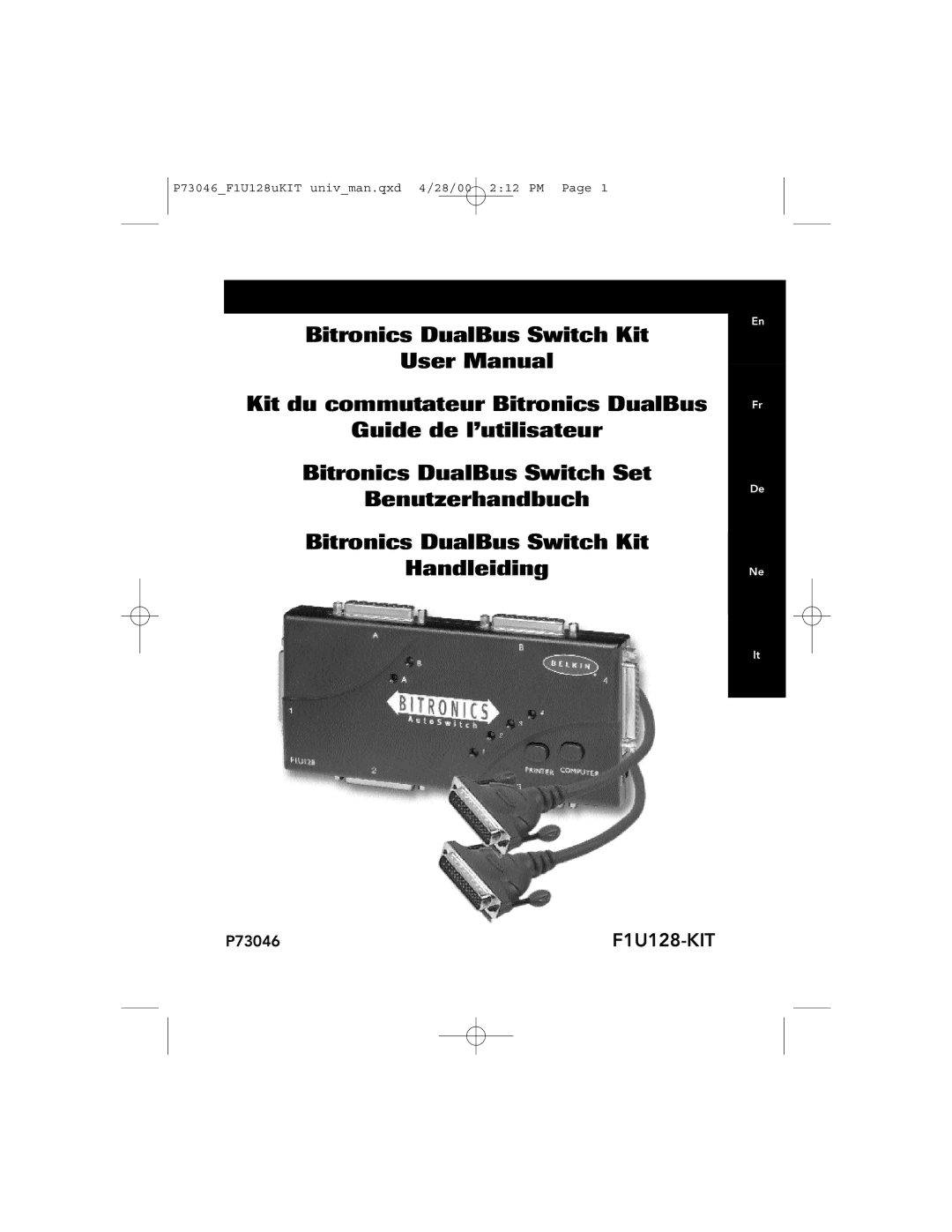 Belkin user manual F1U128-KIT, P73046 