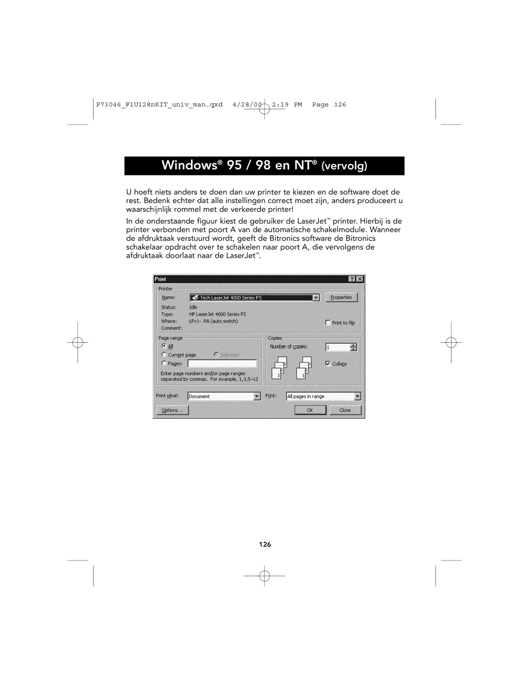 Belkin P73046, F1U128 user manual 126 