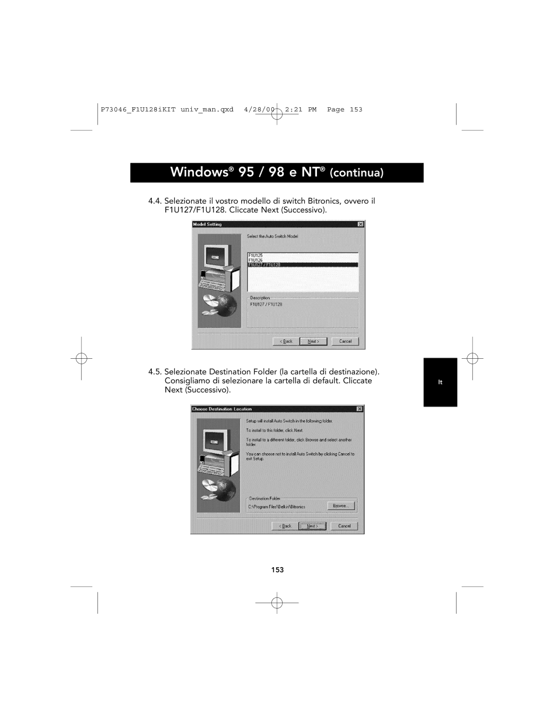 Belkin P73046, F1U128 user manual 153 